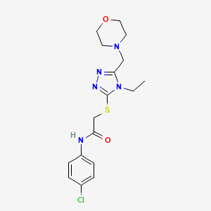 molecular formula C17H22ClN5O2S B4414704 N-(4-chlorophenyl)-2-{[4-ethyl-5-(morpholin-4-ylmethyl)-4H-1,2,4-triazol-3-yl]sulfanyl}acetamide 