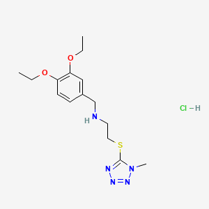 molecular formula C15H24ClN5O2S B4414741 N-[(3,4-diethoxyphenyl)methyl]-2-(1-methyltetrazol-5-yl)sulfanylethanamine;hydrochloride 
