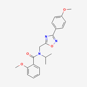 molecular formula C21H23N3O4 B4414756 2-methoxy-N-{[3-(4-methoxyphenyl)-1,2,4-oxadiazol-5-yl]methyl}-N-(propan-2-yl)benzamide 