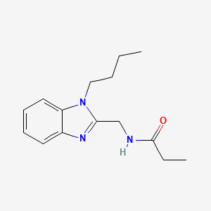 molecular formula C15H21N3O B4414786 N-[(1-butyl-1H-1,3-benzodiazol-2-yl)methyl]propanamide 