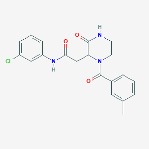molecular formula C20H20ClN3O3 B4414856 N-(3-chlorophenyl)-2-[1-(3-methylbenzoyl)-3-oxopiperazin-2-yl]acetamide 