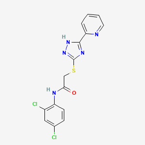 molecular formula C15H11Cl2N5OS B4414899 N-(2,4-dichlorophenyl)-2-[(5-pyridin-2-yl-1H-1,2,4-triazol-3-yl)sulfanyl]acetamide 