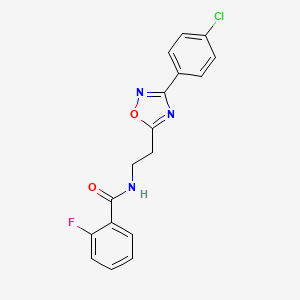 molecular formula C17H13ClFN3O2 B4414928 N-[2-[3-(4-chlorophenyl)-1,2,4-oxadiazol-5-yl]ethyl]-2-fluorobenzamide 