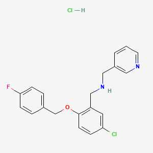 molecular formula C20H19Cl2FN2O B4414940 N-[[5-chloro-2-[(4-fluorophenyl)methoxy]phenyl]methyl]-1-pyridin-3-ylmethanamine;hydrochloride 