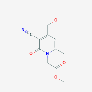 molecular formula C12H14N2O4 B4415006 methyl [3-cyano-4-(methoxymethyl)-6-methyl-2-oxo-1(2H)-pyridinyl]acetate 