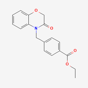 molecular formula C18H17NO4 B4415035 ETHYL 4-[(3-OXO-3,4-DIHYDRO-2H-1,4-BENZOXAZIN-4-YL)METHYL]BENZOATE 