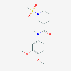 molecular formula C15H22N2O5S B4415036 N-(3,4-dimethoxyphenyl)-1-(methylsulfonyl)-3-piperidinecarboxamide 