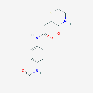 molecular formula C14H17N3O3S B4415197 N-[4-(acetylamino)phenyl]-2-(3-oxothiomorpholin-2-yl)acetamide 