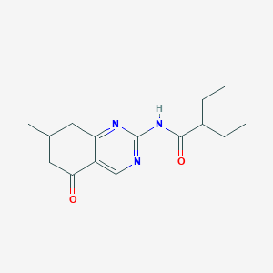 molecular formula C15H21N3O2 B4415228 2-ethyl-N-(7-methyl-5-oxo-5,6,7,8-tetrahydroquinazolin-2-yl)butanamide 