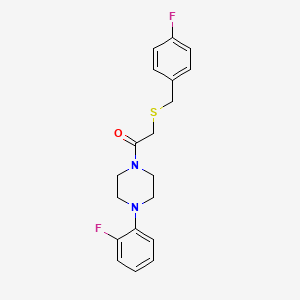 molecular formula C19H20F2N2OS B4415342 2-{[(4-FLUOROPHENYL)METHYL]SULFANYL}-1-[4-(2-FLUOROPHENYL)PIPERAZIN-1-YL]ETHAN-1-ONE 