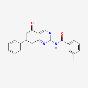 molecular formula C22H19N3O2 B4415410 3-methyl-N-(5-oxo-7-phenyl-5,6,7,8-tetrahydroquinazolin-2-yl)benzamide 