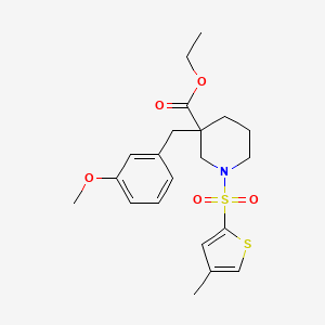 molecular formula C21H27NO5S2 B4415434 ethyl 3-(3-methoxybenzyl)-1-[(4-methyl-2-thienyl)sulfonyl]-3-piperidinecarboxylate 