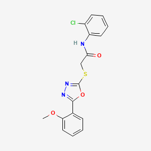 molecular formula C17H14ClN3O3S B4415493 N-(2-chlorophenyl)-2-{[5-(2-methoxyphenyl)-1,3,4-oxadiazol-2-yl]sulfanyl}acetamide 
