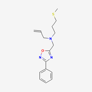 molecular formula C16H21N3OS B4415560 N-[3-(methylthio)propyl]-N-[(3-phenyl-1,2,4-oxadiazol-5-yl)methyl]prop-2-en-1-amine 