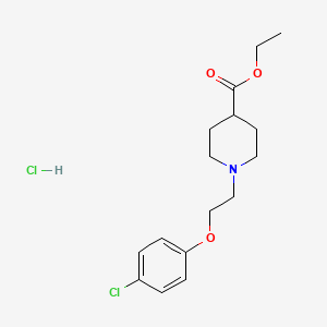 molecular formula C16H23Cl2NO3 B4415562 Ethyl 1-[2-(4-chlorophenoxy)ethyl]piperidine-4-carboxylate;hydrochloride 