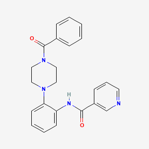 molecular formula C23H22N4O2 B4415593 N-{2-[4-(phenylcarbonyl)piperazin-1-yl]phenyl}pyridine-3-carboxamide 