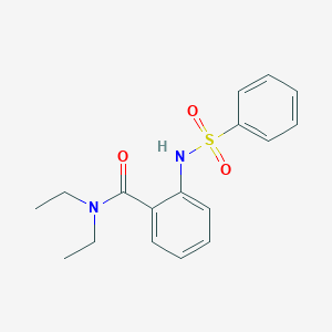 molecular formula C17H20N2O3S B4415605 Benzamide, N,N-diethyl-2-[(phenylsulfonyl)amino]- CAS No. 198414-90-3