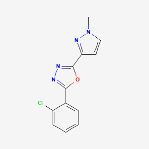 molecular formula C12H9ClN4O B4415652 2-(2-Chlorophenyl)-5-(1-methylpyrazol-3-yl)-1,3,4-oxadiazole 