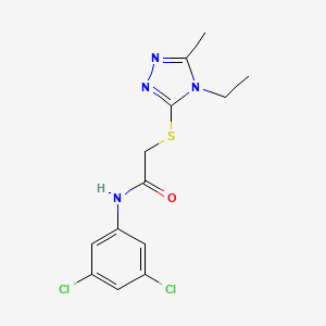 molecular formula C13H14Cl2N4OS B4415688 N-(3,5-dichlorophenyl)-2-[(4-ethyl-5-methyl-4H-1,2,4-triazol-3-yl)sulfanyl]acetamide 