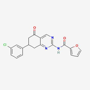 molecular formula C19H14ClN3O3 B4415744 N-[7-(3-chlorophenyl)-5-oxo-5,6,7,8-tetrahydroquinazolin-2-yl]furan-2-carboxamide 