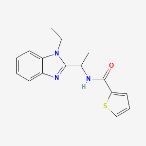 molecular formula C16H17N3OS B4415752 N-[1-(1-ethylbenzimidazol-2-yl)ethyl]thiophene-2-carboxamide 