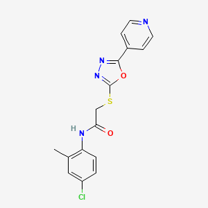 molecular formula C16H13ClN4O2S B4415763 N-(4-chloro-2-methylphenyl)-2-[(5-pyridin-4-yl-1,3,4-oxadiazol-2-yl)sulfanyl]acetamide 