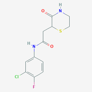 molecular formula C12H12ClFN2O2S B4415804 N-(3-chloro-4-fluorophenyl)-2-(3-oxothiomorpholin-2-yl)acetamide 