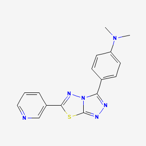 molecular formula C16H14N6S B4415945 N,N-dimethyl-N-{4-[6-(3-pyridinyl)[1,2,4]triazolo[3,4-b][1,3,4]thiadiazol-3-yl]phenyl}amine 