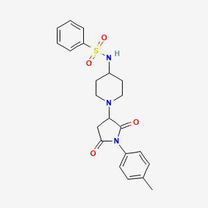 molecular formula C22H25N3O4S B4415960 N~1~-{1-[1-(4-METHYLPHENYL)-2,5-DIOXOTETRAHYDRO-1H-PYRROL-3-YL]-4-PIPERIDYL}-1-BENZENESULFONAMIDE 