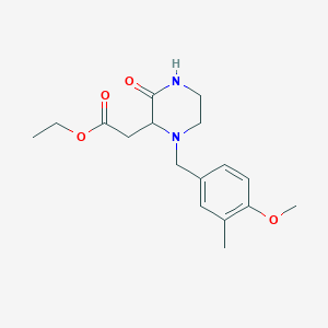 molecular formula C17H24N2O4 B4416073 ethyl 2-{1-[(4-methoxy-3-methylphenyl)methyl]-3-oxopiperazin-2-yl}acetate 