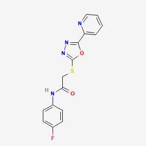molecular formula C15H11FN4O2S B4416120 N-(4-fluorophenyl)-2-{[5-(2-pyridinyl)-1,3,4-oxadiazol-2-yl]thio}acetamide 