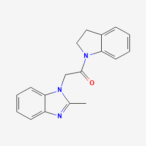 molecular formula C18H17N3O B4416136 1-[2-(2,3-dihydro-1H-indol-1-yl)-2-oxoethyl]-2-methyl-1H-benzimidazole 