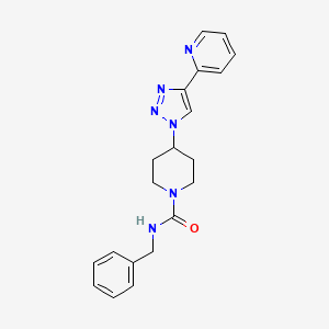 molecular formula C20H22N6O B4416290 N-benzyl-4-(4-pyridin-2-yl-1H-1,2,3-triazol-1-yl)piperidine-1-carboxamide 