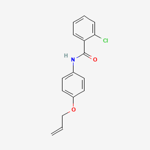 molecular formula C16H14ClNO2 B4416329 N-[4-(allyloxy)phenyl]-2-chlorobenzamide 