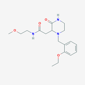 molecular formula C18H27N3O4 B4416343 2-[1-(2-ethoxybenzyl)-3-oxo-2-piperazinyl]-N-(2-methoxyethyl)acetamide 