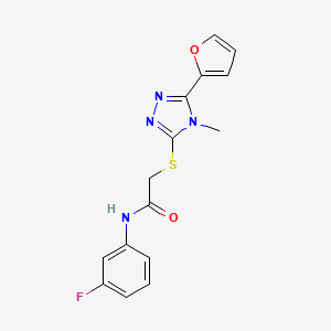 molecular formula C15H13FN4O2S B4416389 N-(3-fluorophenyl)-2-{[5-(furan-2-yl)-4-methyl-4H-1,2,4-triazol-3-yl]sulfanyl}acetamide 