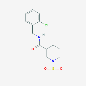 molecular formula C14H19ClN2O3S B4416440 N-[(2-CHLOROPHENYL)METHYL]-1-METHANESULFONYLPIPERIDINE-3-CARBOXAMIDE 