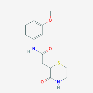 molecular formula C13H16N2O3S B4416482 N-(3-methoxyphenyl)-2-(3-oxothiomorpholin-2-yl)acetamide 