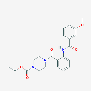 molecular formula C22H25N3O5 B4416502 ETHYL 4-{2-[(3-METHOXYBENZOYL)AMINO]BENZOYL}TETRAHYDRO-1(2H)-PYRAZINECARBOXYLATE 