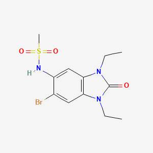 molecular formula C12H16BrN3O3S B4416506 N-(6-BROMO-1,3-DIETHYL-2-OXO-2,3-DIHYDRO-1H-1,3-BENZIMIDAZOL-5-YL)METHANESULFONAMIDE 