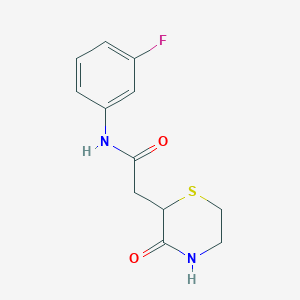 molecular formula C12H13FN2O2S B4416651 N-(3-fluorophenyl)-2-(3-oxothiomorpholin-2-yl)acetamide 