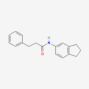 molecular formula C18H19NO B4416719 N-(2,3-dihydro-1H-inden-5-yl)-3-phenylpropanamide 