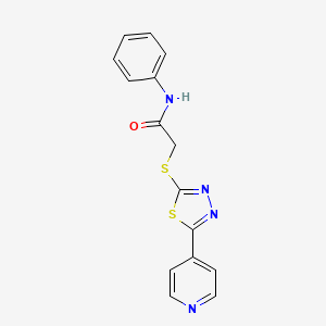 molecular formula C15H12N4OS2 B4416728 N-phenyl-2-{[5-(4-pyridinyl)-1,3,4-thiadiazol-2-yl]thio}acetamide 
