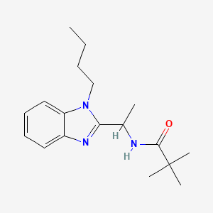 molecular formula C18H27N3O B4416781 N-[1-(1-butyl-1H-benzimidazol-2-yl)ethyl]-2,2-dimethylpropanamide 