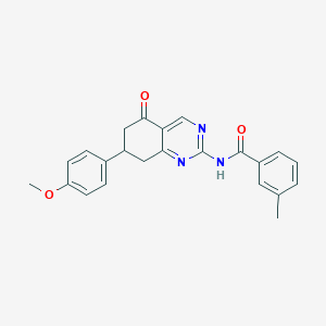 molecular formula C23H21N3O3 B4416825 N-[7-(4-methoxyphenyl)-5-oxo-5,6,7,8-tetrahydroquinazolin-2-yl]-3-methylbenzamide 