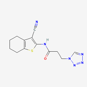 molecular formula C13H14N6OS B4416848 N-(3-cyano-4,5,6,7-tetrahydro-1-benzothiophen-2-yl)-3-(1H-tetrazol-1-yl)propanamide 