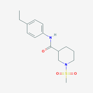 molecular formula C15H22N2O3S B4416865 N-(4-ethylphenyl)-1-(methylsulfonyl)-3-piperidinecarboxamide 