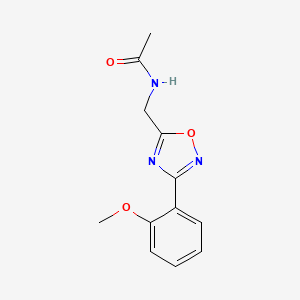 molecular formula C12H13N3O3 B4416907 N-{[3-(2-methoxyphenyl)-1,2,4-oxadiazol-5-yl]methyl}acetamide 