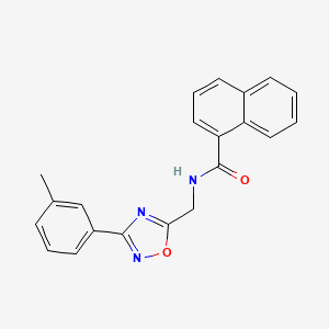 molecular formula C21H17N3O2 B4416916 N-{[3-(3-methylphenyl)-1,2,4-oxadiazol-5-yl]methyl}-1-naphthamide 