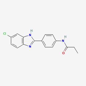 molecular formula C16H14ClN3O B4416952 N-[4-(6-chloro-1H-benzimidazol-2-yl)phenyl]propanamide 
